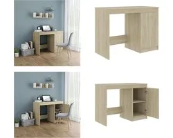 vidaXL - Bureau - 100x50x76 - cm - bewerkt - hout - sonoma - eikenkleurig