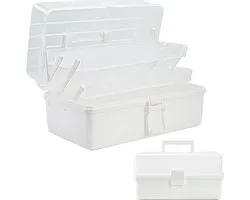 Nexvo® Boîte de rangement pour couture - Boîte à couture - Mallette de couture - Blanc - 13cmx7cmx7cm