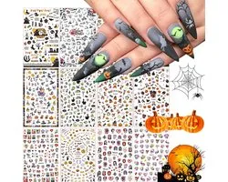 Kalolary Halloween Nail Sticker Set, 12Pcs 3D DIY Foils & Tips Cat, Dog, Rabbit, Parrot Nail Stickers 3D Self Adhesive - ShopVlot