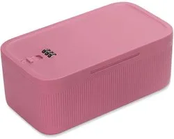 Small Lockable Box - Opslagbox met Combinatieslot - Draagbare Veiligheidsbox voor Geneesmiddelen - Mobiele Telefoon - Snacks - Mini Kluis voor Koelkast - Kantoor en Reizen - 23.5 x 12.7 x 9.2 cm - Roze