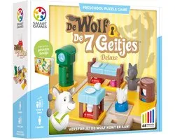 SmartGames De Wolf en de 7 Geitjes - Logisch Denkspel voor Kleuters & Jonge Kinderen - 48 Opdrachten met Prentenboek - Educatief Solospel - Vanaf 3 Jaar