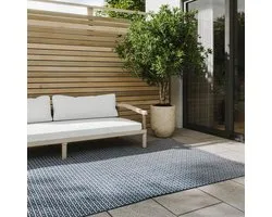 benuta Basic Lou Indoor and Outdoor Rug, Blue, 80 x 150 cm, Weatherproof and UV-Resistant, Multifunctional for Balcony, Patio, Garden, Kitchen Rug and Living Room Rug, Easy Care