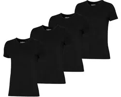 Apollo Bamboo T-shirts heren Basic Zwart - 4 zwarte Bamboe t-shirts met V-neck - Maat L
