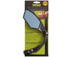 Mirage Lichtdimmende spiegel - onbreekbaar glas - zwart - stuurklem links - 10.6 cm