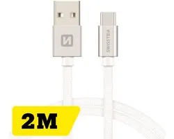 Câble Swissten USB-C vers USB-A - 2M - Argent