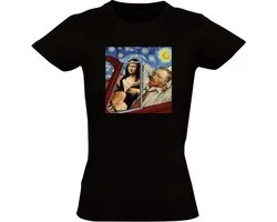 Mona Lisa Sterrrennacht Dames T-shirt - Kunst - Leonardo da Vinci - Museum - shirt