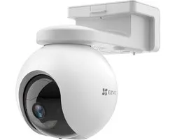 EZVIZ - Caméra de sécurité extérieure sans fil HB8 4K - caméra rotative à 360° - détection IA des personnes et véhicules - vision nocturne en couleur, audio bidirectionnel et dissuasion active - Wi-Fi 6, Google Assistant, Alexa et IP65 - blanc