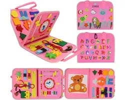 Joyage Busy Board Boek Montessori Speelgoed - Sensorisch Speelgoed 3 jaar montessori activiteitenboek - Open ended Educatief speelgoed 1 jaar 2 jaar Motoriek Speelgoed voor in de auto voor onderweg – Reisspeelgoed Peuter speelgoed 4 jaar voor op reis