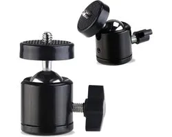 Support de trépied à tête sphérique pivotante universelle 1/4 pouce (lot de 2) - Adaptateur de base pivotante à 360 degrés pour trépied d'appareil photo reflex numérique HTC Vive, monopode, lampe d'appareil photo, trépied...