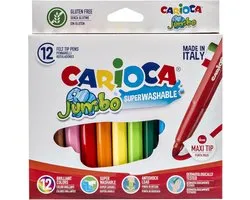 Stylo feutre Carioca Jumbo Superwashable 12 stylos dans un étui en carton