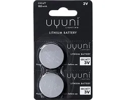 Pile bouton au lithium Uyuni CR2477 3V 900mAh paquet de 2