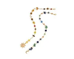 Goudkleurige haarketting dames kralen haarketting met gekleurde stenen hanger bohemian haar accessoire fijne schakel ketting