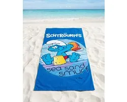 Smurfen Sea Sand strandlaken 70 x 140 cm polyester