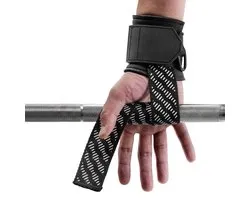 Sangles de levage noires bracelets unisexes avec grip antidérapant et bracelet réglable – sangles de fitness haltérophilie pour entraînement de force soulevé de terre tractions entraînement avec haltères et utilisation en salle de sport