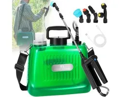 8 liter accu-druksproeier - Elektrische rugsproeier - Druksproeier - Tuinrugsproeier - Comfortabel om te dragen - Telescopische steel - Verstelbare sproeikop - Geschikt voor tuinonderhoud en desinfectie - 2000 mAh - Groen - 1 stuk