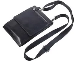 Pocket Schoudertas met Lanyard voor Tablet en Smartphone met Magnetische Sluiting en Ritsen voor ELEPHONE A5 (2018) - Zwart