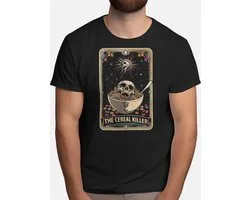 Cereal Killer Funny Tarot Card - T Shirt - DarkStyle - Tarot - VictorianGothic - DarkBeauty - DonkereStijl - GotischeKunst - Witchcraft - WitchyVibes - Hekserij - HekserigeVibes