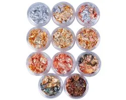 DRM Nail Art Flakes #10 Silver Gold