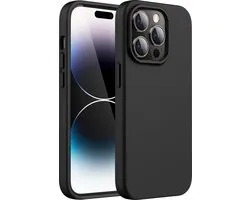 Podec Hoesje Geschikt voor iPhone 14 pro - Telefoonhoesje En Screenprotector - Beschermglas - Zwart