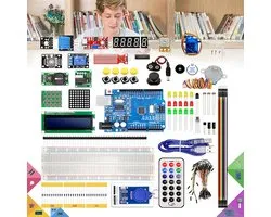 Programmeerbord Starter Kit Uno R3 - Elektronica Starterset - TENZHVXI® - Compatibel met Arduino - 41 elektronische componenten - Voor beginners, afstandsbediening - Stappenmotor - Inclusief online handleidingen
