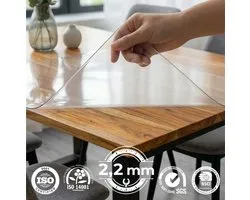 HOMEWELL Protège Table Transparent 90x220cm - Nappe Transparente - Nappe - Antidérapante et Résistante à la Chaleur