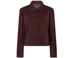 Red Button Blazer Jacket Punta Pinstripe Srb5028 Burgundy Dames Maat - L