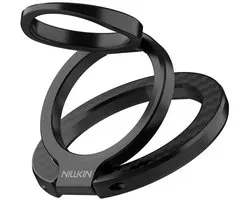 Nillkin FiberSnap Magnetic Ring Stand - Support Annulaire Magnétique - Compatible avec MagSafe - Fibre Aramide - Kickstand Dépliable - Zwart