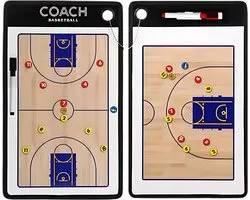 Usefull4life - tableau d'entraînement de basket-ball - AVEC aimants et 2 marqueurs - tableau d'entraînement - tableau tactique - dossier d'entraînement - noir