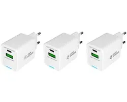 3 stuks OneOne 45W super snellader met 2 poorten. USB C en USB A. GAN Quick Charge lader. PD PPS oplader adapter past op Redmi Note 14 Pro, Note 14 Pro +, Turbo 4, Pad 6S Pro, Pad Pro 5G, Pad Pro, K70 Ultra, K80, K80 Pro, Xiaomi