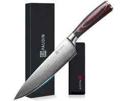 PAUDIN N1 Couteau de Chef Professionnel 20 cm- Couteau Japonais - Couteau de Cuisine - Modèle Damas