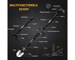 Survival Kit - Noodpakket - Incl Vouwschep en Axe - Overleef Kit - Camping - Wandelen - Bos Wandeling