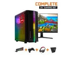 ScreenON - Gaming Set - B3-W GamePC iiyama Black Hawk 24 Inch+Toetsenbord+Muis Fortnite, Minecraft, League of Legends, Rocket League, Farming Simulator, Sims 4, World of warcraft, Ark, Battlefield 4, Call of Duty, Runescape, Heartstone en GTA V.