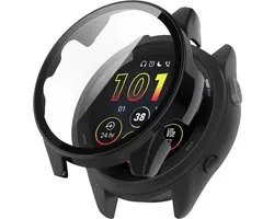 Strap-it Bescherm Hoesje met Glasplaat – Geschikt voor Garmin Forerunner 265s – Zwart – Case met Screen Protector