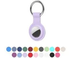 JUALL AirTag Porte-clés - AirTag Hanger - AirTag Case - Convient pour Apple AirTag - Siliconen Violet
