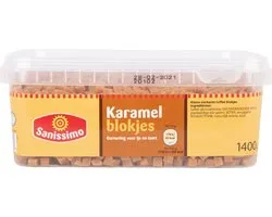Sanissimo Karamel blokjes garnering voor ijs en taart - Doos 1,4 kilo