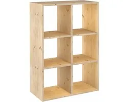 Astigarraga Armoire à compartiments ouverte - 6 compartiments - Pin PEFC - 105x71cm
