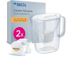 BRITA Carafe filtrante Style Essential Cool blanc + 2 MAXTRA PRO Expert Anti-Calcaire (SIOC)