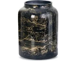 Terroso - Vaas Zwart, Glas Marmer, Elegante, SL, Hoogte 21 cm