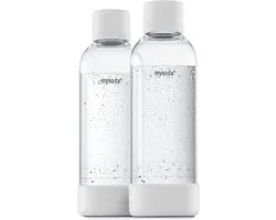 Mysoda - Set van 2 herbruikbare flessen van 1 liter - wit- Geschikt voor Mysoda apparaten
