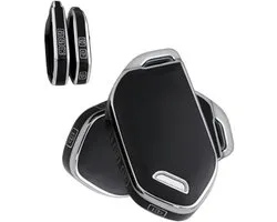 SnelShoppen - Sleutelhanger Bescherming voor Kia Telluride EV5 EV6 EV9 Sorento K4 K5 GT-LINE Carnival 2025 TPU Sleutelhoes Zwart Zilver Voor 6 Sleutel