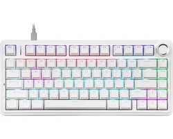 EPOMAKER x AULA F75 - Wit - Clavier mécanique - Filaire - RVB - 75% - QWERTY - Clavier Gaming - Switch rouge