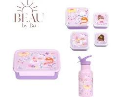 Bundel A Little Lovely Company Back to school set - Drinkfles RVS/4 Snackdozen/Bentobox - Princesses