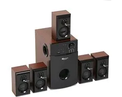5.1 Home Cinema Surround Sound Systeem 140W RMS Rode Afwerking