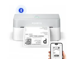 MUNBYN 4 inch Thermische Labelprinter – Verzendlabel Printer 100x150 mm – Zonder Inkt – USB Labelprinter voor Webshop, Pakketten en Barcode Labels – Wit