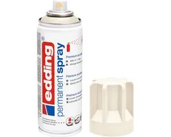 edding 5200 spuitverf in spuitbus - crèmewit mat - 1 stuk - 200 ml verf - direct dekkend – 0,7-1 m2 oppervlak - acrylverf voor het lakken en versieren van glas, metaal, hout, keramiek, kunststof, canvas - permanent spray, verfspray