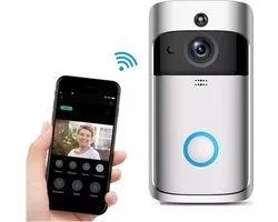 Home video Smart WiFi video deurbel draadloze deurbel met camera intercom Wireless Ring Doorbell - kleur grijs