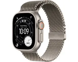 Apple Watch Ultra 3 - Wi-Fi + 5G - 49 mm - Boîtier en titane Natural avec Loop milanais en titane Natural - Grand
