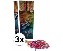 3x Confetti kanon kleuren 40 cm