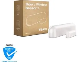 FIBARO Deur-/Raam Sensor 2 - Magneetcontact sensor - Wit - Werkt met FIBARO Home Centers, Homey en andere Z-Wave Controllers