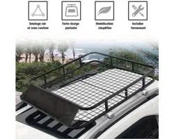 Universele Dakkoffer Drager – Dakmand – Dakrek – Dakdrager – Dakbak – Zwaar Belastbaar Tot 75 kg – Robuust IJzeren Frame – Zwart